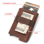 HUMERPAUL BP977 Set di carte di credito automatiche in pelle con scatola antifurto RFID, BP977 Black, BP977 Dark Brown, BP977 Brown