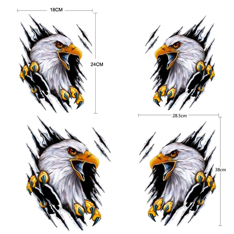 5PCS Tear Eagle 3D Car Sticker Scratch Covering Body Pull Flower Sticker, Stile:, Right (18x 24cm), Left (18x 24cm), Right (28.5x38cm), Left (28.5x38cm)