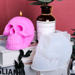 Stampo in silicone per candela con teschio 12x10x8 cm