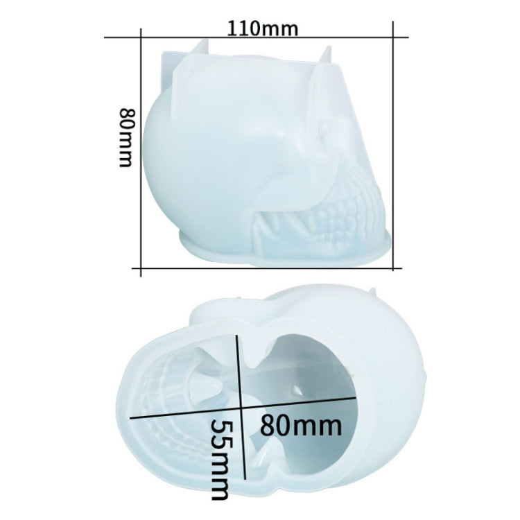 Stampo in silicone per candela con teschio 12x10x8 cm