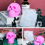 Stampo in silicone per candela con teschio 12x10x8 cm