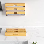 Dispenser per fogli di alluminio Scatola portaoggetti in legno per cassetto della cucina, stile:, Two Slots, Three Slots