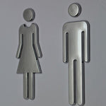 2 pezzi 20 cm 3D fai da te uomo e donna adesivo toilette WC porta segno decalcomanie segni WC, 20cm (Silver), 20cm (Black), 20cm (Rose Gold), 20cm (Antique Copper)