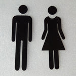 2 pezzi 20 cm 3D fai da te uomo e donna adesivo toilette WC porta segno decalcomanie segni WC, 20cm (Silver), 20cm (Black), 20cm (Rose Gold), 20cm (Antique Copper)