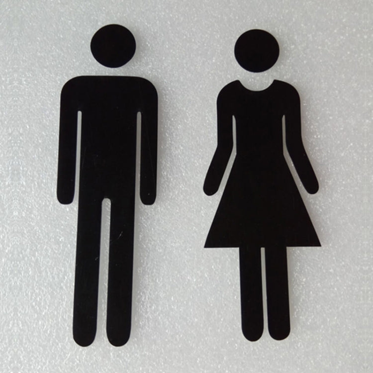 2 pezzi 20 cm 3D fai da te uomo e donna adesivo toilette WC porta segno decalcomanie segni WC, 20cm (Silver), 20cm (Black), 20cm (Rose Gold), 20cm (Antique Copper)