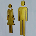 2 pezzi 20 cm 3D fai da te uomo e donna adesivo toilette WC porta segno decalcomanie segni WC, 20cm (Silver), 20cm (Black), 20cm (Rose Gold), 20cm (Antique Copper)