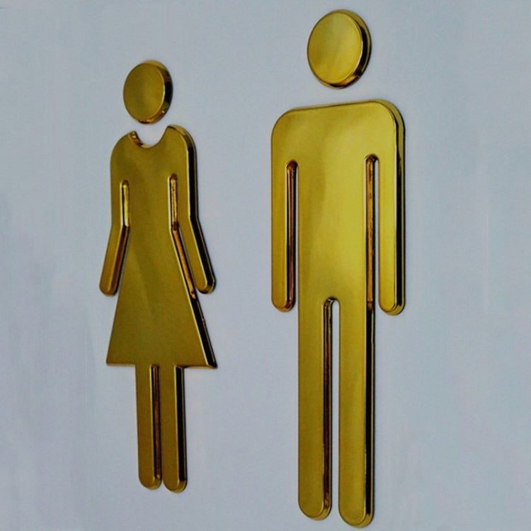 2 pezzi 20 cm 3D fai da te uomo e donna adesivo toilette WC porta segno decalcomanie segni WC, 20cm (Silver), 20cm (Black), 20cm (Rose Gold), 20cm (Antique Copper)