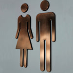 2 pezzi 20 cm 3D fai da te uomo e donna adesivo toilette WC porta segno decalcomanie segni WC, 20cm (Silver), 20cm (Black), 20cm (Rose Gold), 20cm (Antique Copper)