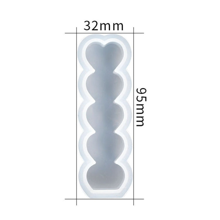 2 pezzi D2111-1 Stampo in silicone per candele a forma di cuore fai-da-te, D2111-1