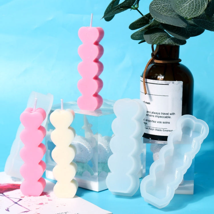 2 pezzi D2111-1 Stampo in silicone per candele a forma di cuore fai-da-te, D2111-1