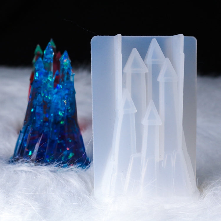 D581 Stampo in silicone per castello 3D con gocce di cristallo fai-da-te, D581