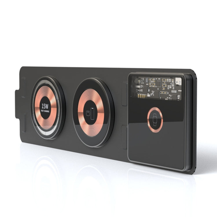 Caricabatterie wireless 3 in 1 15W pieghevole in vetro