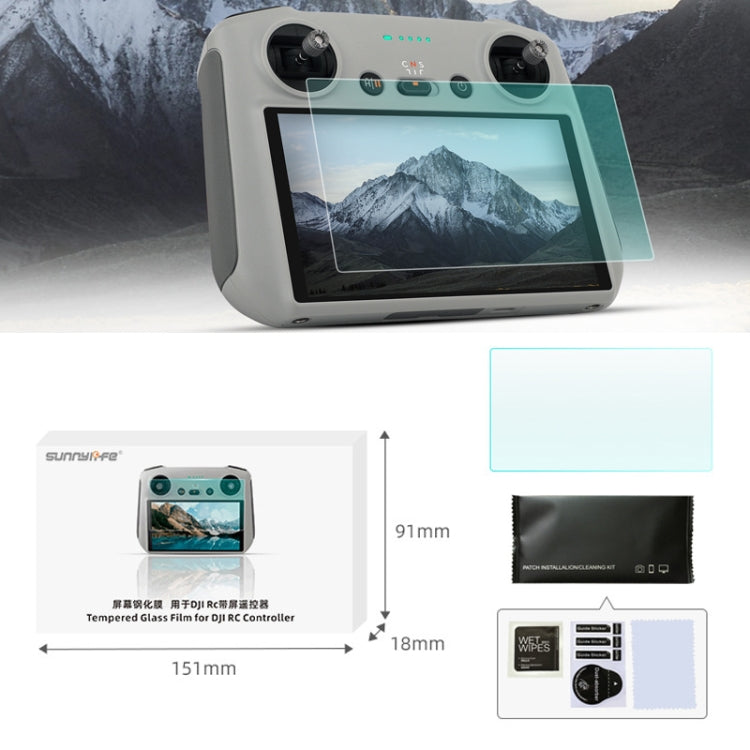 Sunnylife MM3-GHM387 9H 2.5D HD Pellicola in vetro temperato per telecomando Mini3 Pro, MM3-GHM387