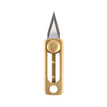 Mini coltello in ottone Carry-on Portachiavi EDC Ciondolo Push-pull Coltello per disimballaggio, Brass