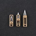 Mini coltello in ottone Carry-on Portachiavi EDC Ciondolo Push-pull Coltello per disimballaggio, Brass