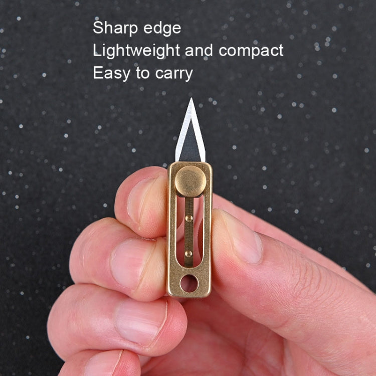 Mini coltello in ottone Carry-on Portachiavi EDC Ciondolo Push-pull Coltello per disimballaggio, Brass