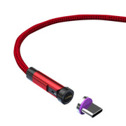 CC57 Cavo dati di ricarica rapida magnetica rotante, stile:, 1m + Type-C / USB-C + Red, 1m + Type-C / USB-C + Black, 2m + Type-C / USB-C + Red, 2m + Type-C / USB-C + Black