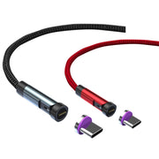 CC57 Cavo dati di ricarica rapida magnetica rotante, stile:, 1m + Type-C / USB-C + Red, 1m + Type-C / USB-C + Black, 2m + Type-C / USB-C + Red, 2m + Type-C / USB-C + Black