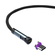 CC57 Cavo dati di ricarica rapida magnetica rotante, stile:, 1m + Type-C / USB-C + Red, 1m + Type-C / USB-C + Black, 2m + Type-C / USB-C + Red, 2m + Type-C / USB-C + Black