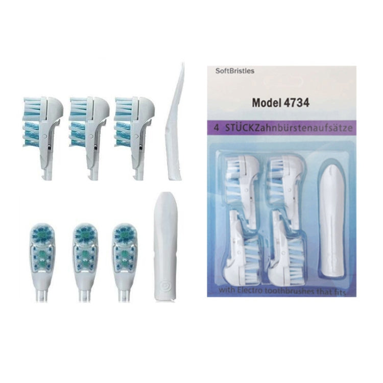 Testina di ricambio per spazzolino elettrico multidirezionale da 4 pezzi/set per Oral B 3733 4732 4734