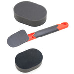 Spugna per pennello per ceratura per pneumatici con pennello per verniciare pneumatici per auto a manico lungo, 10PCS Sponge, Handle + Sponge