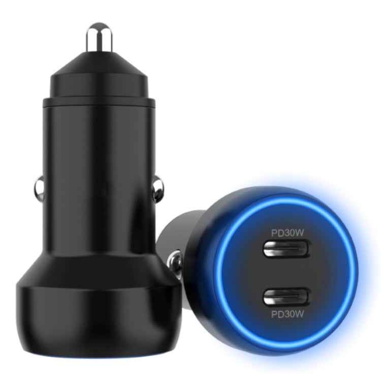 Caricabatteria per auto a doppia interfaccia in lega di alluminio IBD352, specifiche:, PD30W+PD30W, Double QC3.0 36W, QC3.0 18W+PD 3.0 20W, Qc3.0 18W+PD 3.0 30W, QC3.0 30W+PD 3.0 30W