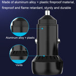 Caricabatteria per auto a doppia interfaccia in lega di alluminio IBD352, specifiche:, PD30W+PD30W, Double QC3.0 36W, QC3.0 18W+PD 3.0 20W, Qc3.0 18W+PD 3.0 30W, QC3.0 30W+PD 3.0 30W