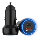 Caricabatteria per auto a doppia interfaccia in lega di alluminio IBD352, specifiche:, PD30W+PD30W, Double QC3.0 36W, QC3.0 18W+PD 3.0 20W, Qc3.0 18W+PD 3.0 30W, QC3.0 30W+PD 3.0 30W