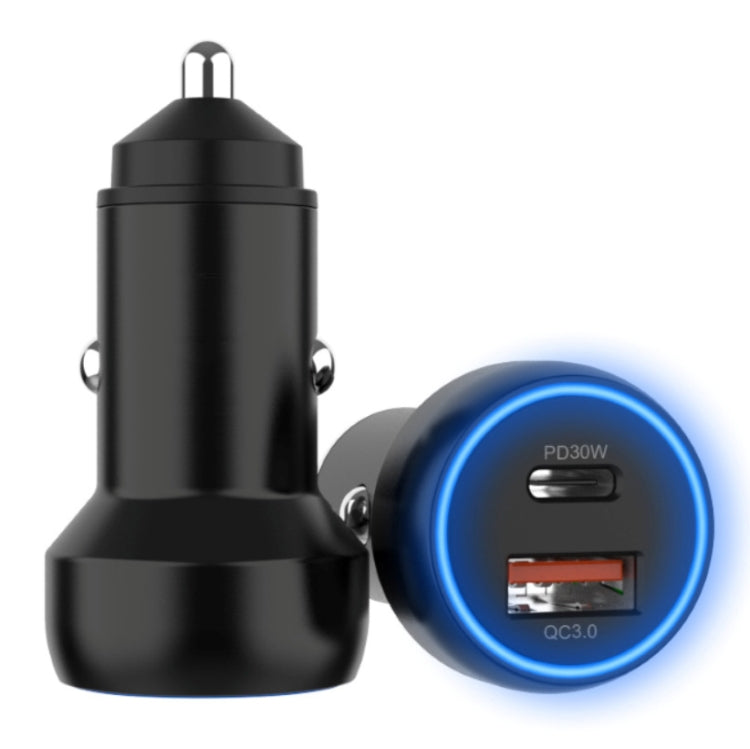 Caricabatteria per auto a doppia interfaccia in lega di alluminio IBD352, specifiche:, PD30W+PD30W, Double QC3.0 36W, QC3.0 18W+PD 3.0 20W, Qc3.0 18W+PD 3.0 30W, QC3.0 30W+PD 3.0 30W