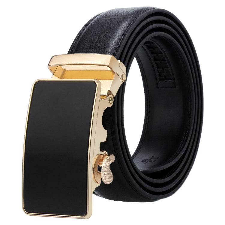 Dandali Casual Uomo Cintura con fibbia automatica Cinturino per pantaloni in pelle morbida da lavoro, 110cm