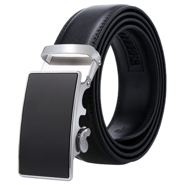Dandali Casual Uomo Cintura con fibbia automatica Cinturino per pantaloni in pelle morbida da lavoro, 110cm