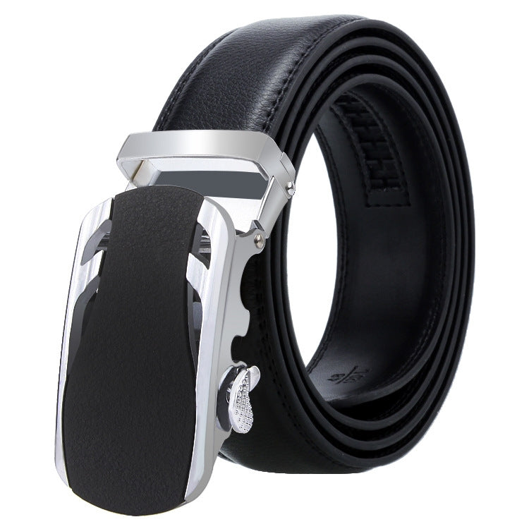 Dandali Casual Uomo Cintura con fibbia automatica Cinturino per pantaloni in pelle morbida da lavoro, 110cm
