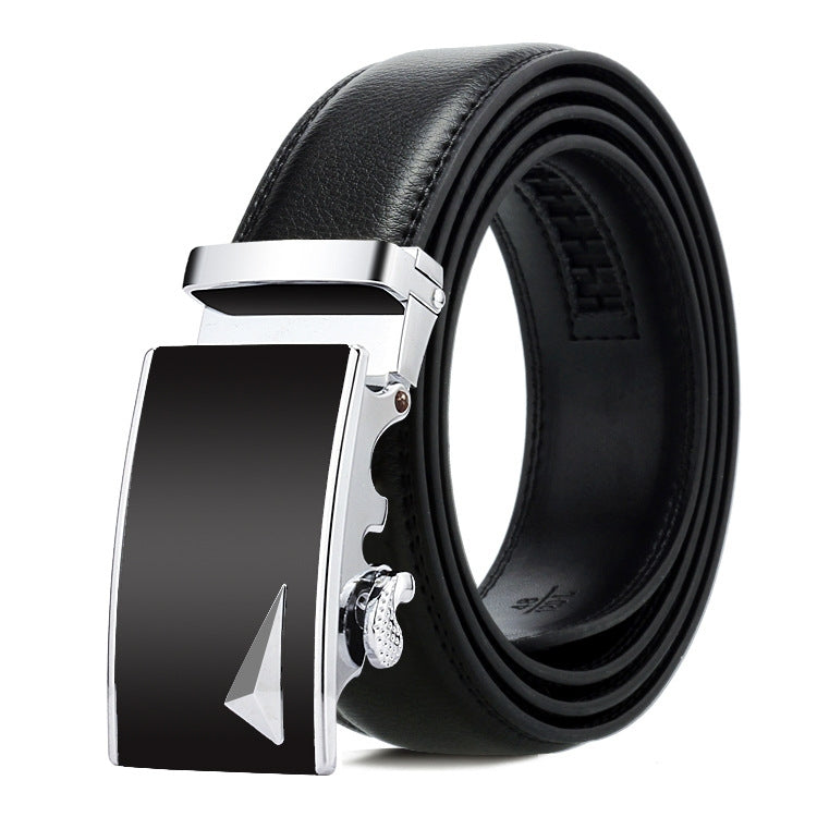 Dandali Casual Uomo Cintura con fibbia automatica Cinturino per pantaloni in pelle morbida da lavoro, 110cm