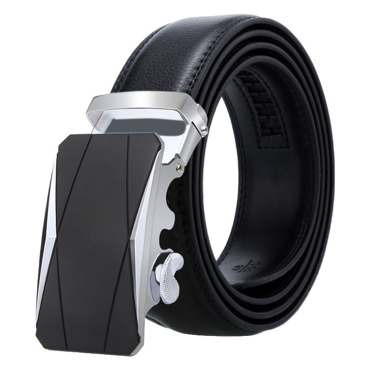 Dandali Casual Uomo Cintura con fibbia automatica Cinturino per pantaloni in pelle morbida da lavoro, 115cm