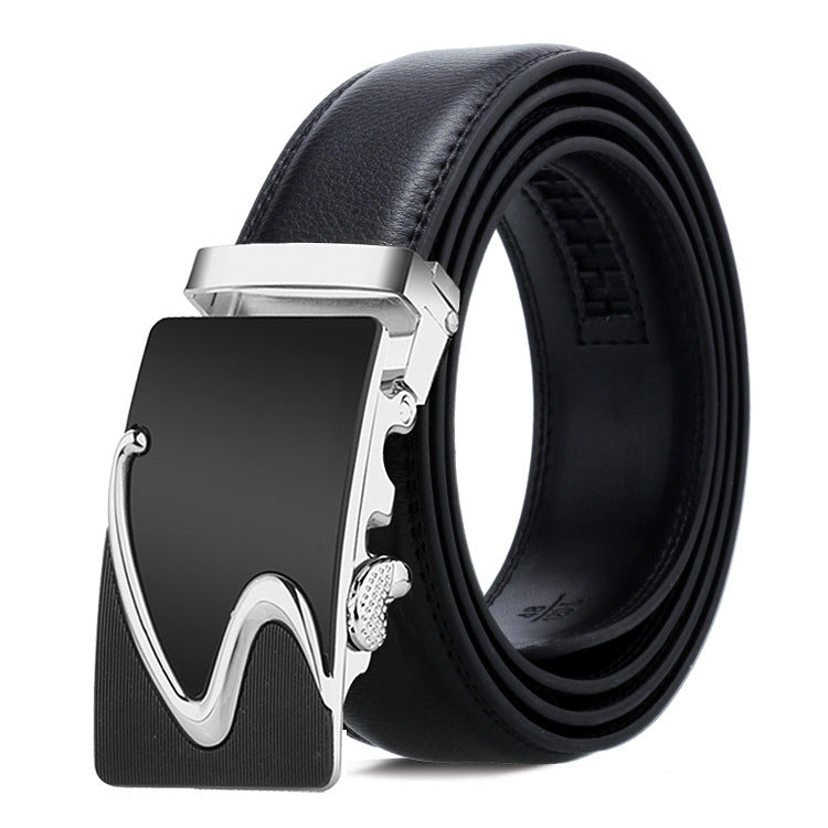 Dandali Casual Uomo Cintura con fibbia automatica Cinturino per pantaloni in pelle morbida da lavoro, 115cm