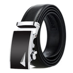 Dandali Casual Uomo Cintura con fibbia automatica Cinturino per pantaloni in pelle morbida da lavoro, 115cm