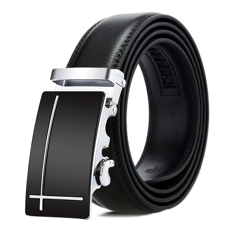 Dandali Casual Uomo Cintura con fibbia automatica Cinturino per pantaloni in pelle morbida da lavoro, 120cm