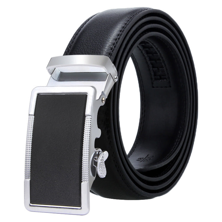 Dandali Casual Uomo Cintura con fibbia automatica Cinturino per pantaloni in pelle morbida da lavoro, 125cm
