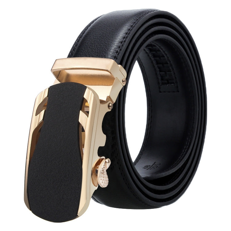 Dandali Casual Uomo Cintura con fibbia automatica Cinturino per pantaloni in pelle morbida da lavoro, 125cm