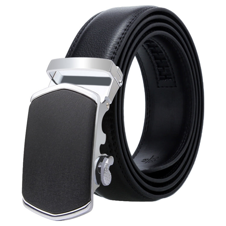 Dandali Casual Uomo Cintura con fibbia automatica Cinturino per pantaloni in pelle morbida da lavoro, 125cm