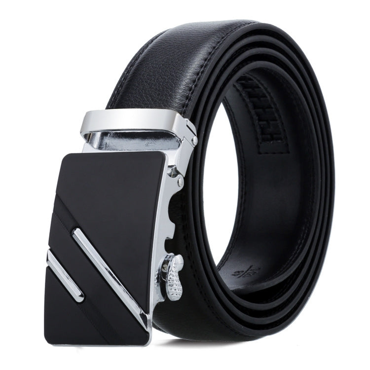 Dandali Casual Uomo Cintura con fibbia automatica Cinturino per pantaloni in pelle morbida da lavoro, 125cm