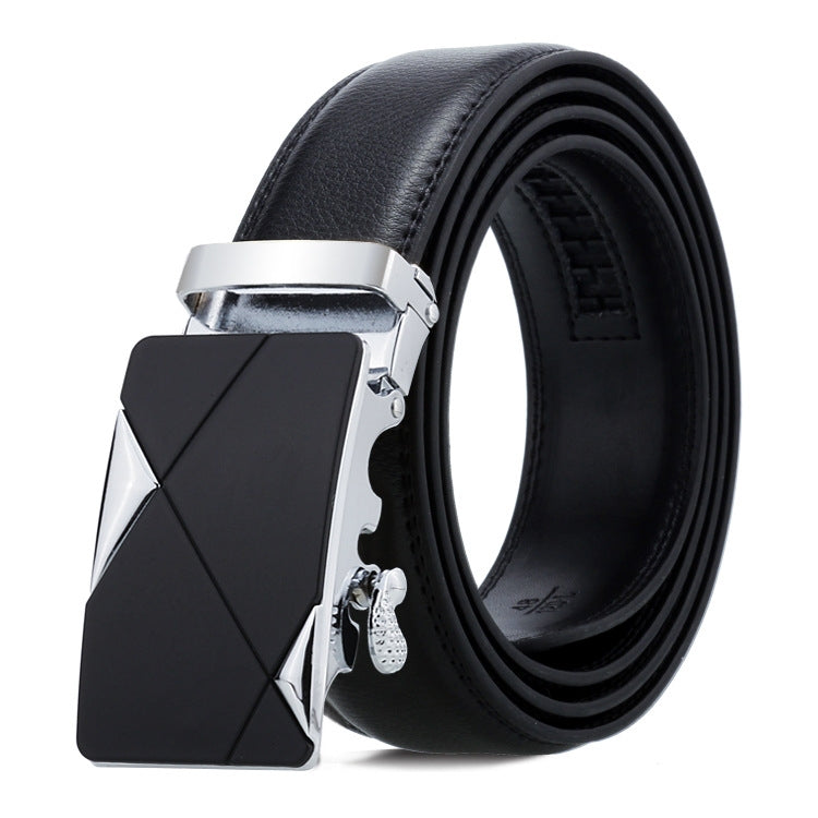 Dandali Casual Uomo Cintura con fibbia automatica Cinturino per pantaloni in pelle morbida da lavoro, 125cm