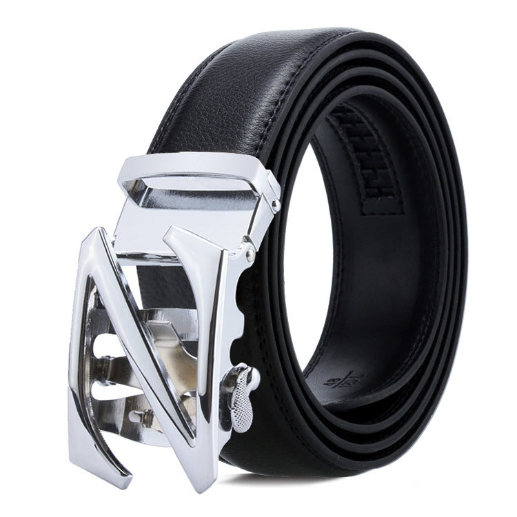 Dandali Casual Uomo Cintura con fibbia automatica Cinturino per pantaloni in pelle morbida da lavoro, 125cm