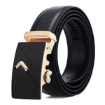 Dandali Casual Uomo Cintura con fibbia automatica Cinturino per pantaloni in pelle morbida da lavoro, 125cm