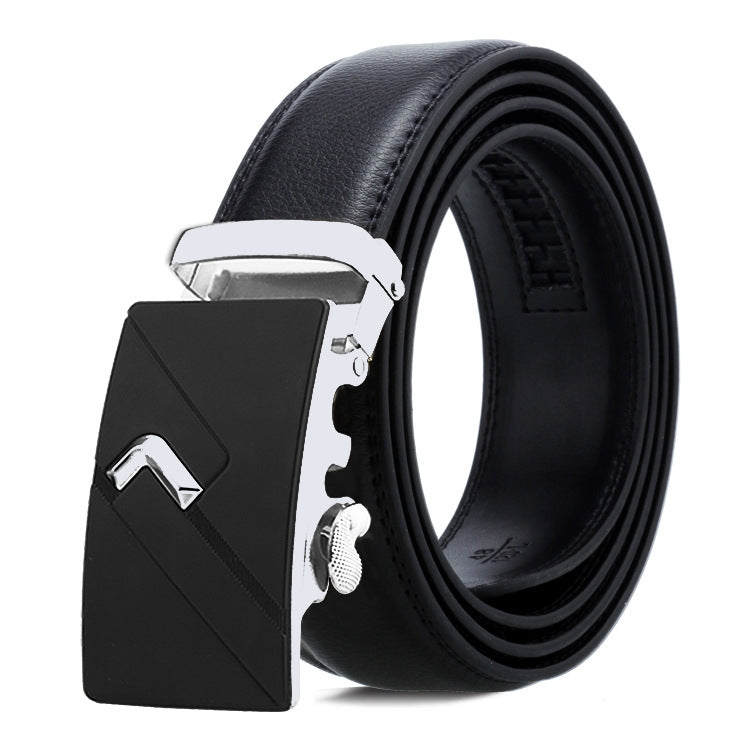 Dandali Casual Uomo Cintura con fibbia automatica Cinturino per pantaloni in pelle morbida da lavoro, 125cm