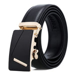 Dandali Casual Uomo Cintura con fibbia automatica Cinturino per pantaloni in pelle morbida da lavoro, 125cm
