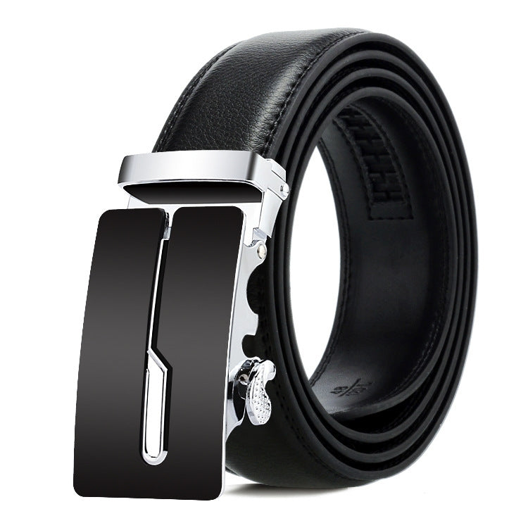 Dandali Casual Uomo Cintura con fibbia automatica Cinturino per pantaloni in pelle morbida da lavoro, 125cm