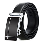 Dandali Casual Uomo Cintura con fibbia automatica Cinturino per pantaloni in pelle morbida da lavoro, 125cm