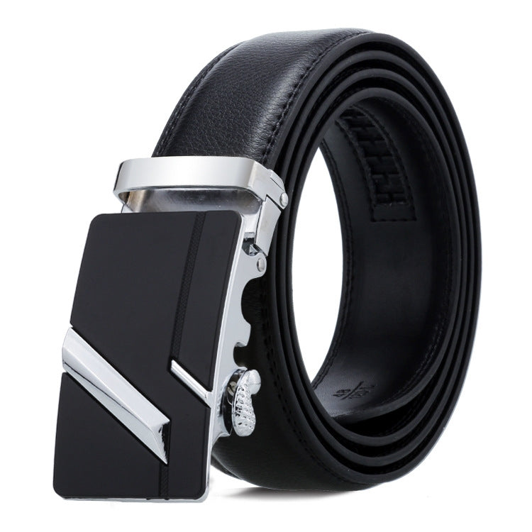 Dandali Casual Uomo Cintura con fibbia automatica Cinturino per pantaloni in pelle morbida da lavoro, One Size 110-125cm