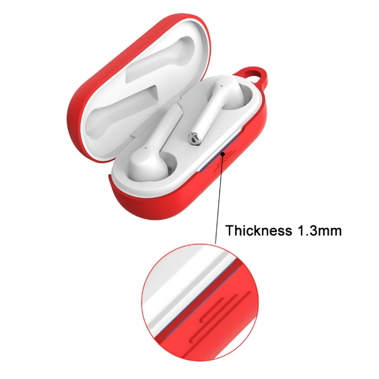 Custodia protettiva in silicone per auricolari Bluetooth per Huawei Honor FlyPods 3, Red, Yellow, Pink, Noon Blue, Black, White, Matcha Green, Mint Green, Grass Green, Gray Blue